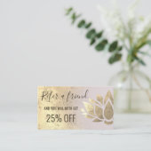 carte de référence fausse feuille or lotus design (Debout devant)