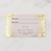 carte de référence fausse feuille or lotus design (Dos)