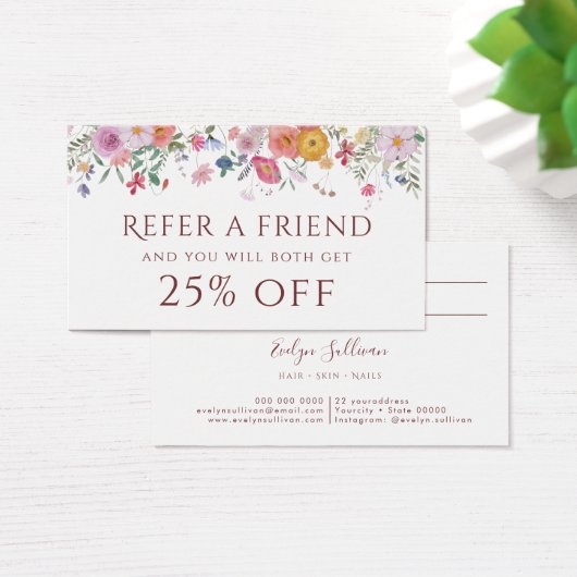 Carte de référence fleur sauvage fraîche (Bureau)