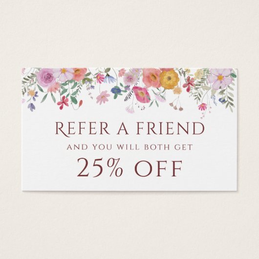 Carte de référence fleur sauvage fraîche (Devant)