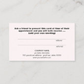 Carte de référence Gold Heart Beauty Salon (Dos)