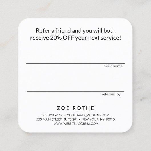 Carte de référence Gold Référer un ami (Dos)