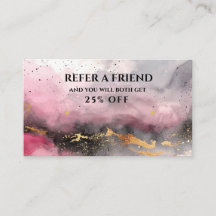Carte de référence initiale Watercolor Faux Gold