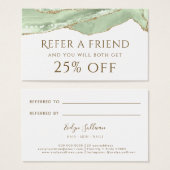 Carte de référence Jade Green Agate (Devant & derrière)