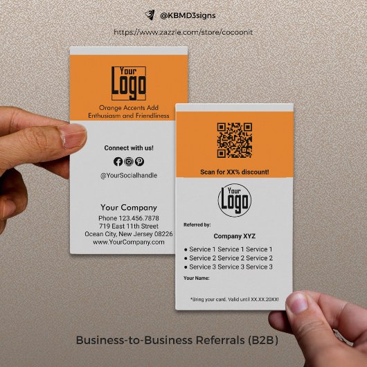 Carte de référence moderne B2B Services QR Code gr