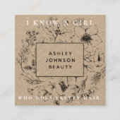 Carte de référence moderne Botanique Kraft noir &  (Devant)