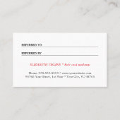 Carte de référence moderne élégante Red Faux Argen (Dos)