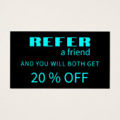 Carte de référence moderne en bleu néon noir (Devant)