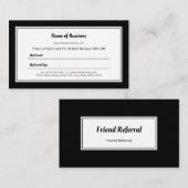Carte de référence moderne en noir et blanc (Devant / Derrière)