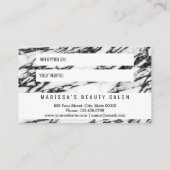 Carte de référence moderne en noir et Marbre blanc (Dos)