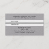 Carte de référence moderne Gris Artistique Noir Mo (Dos)