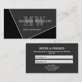 Carte de référence moderne Gris Artistique Noir Mo (Devant / Derrière)