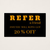 Carte de référence moderne Neon Orange Noir (Devant)