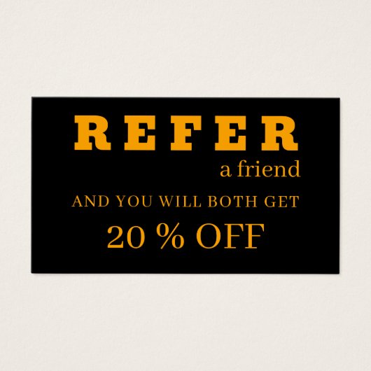 Carte de référence moderne Neon Orange Noir (Devant)