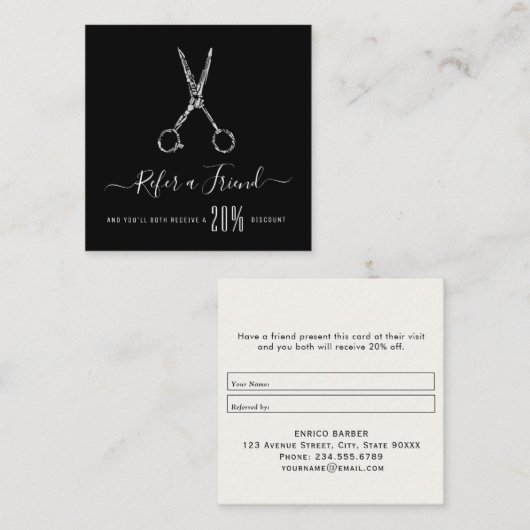 carte de référence moderne personnalisée de salon  (Devant / Derrière)