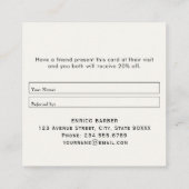 carte de référence moderne personnalisée de salon  (Dos)