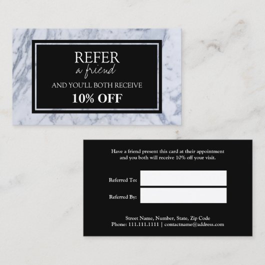 Carte de référence Motif en marbre (Devant / Derrière)