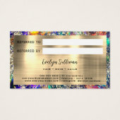 Carte de référence opale bleue parties scintillant (Dos)