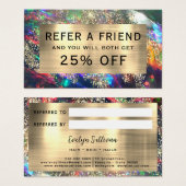 Carte de référence opale noire parties scintillant (Devant & derrière)