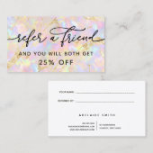 carte de référence opale rose pâle (Devant / Derrière)