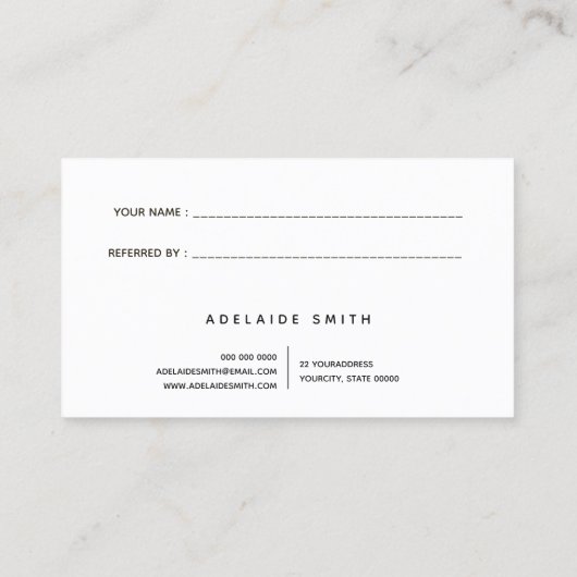 carte de référence opale rose pâle (Dos)