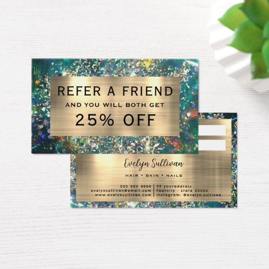 Carte de référence opale turquoise Gold parties sc (Bureau)