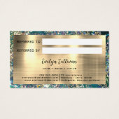 Carte de référence opale turquoise Gold parties sc (Dos)