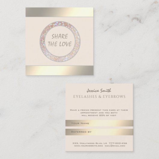 Carte de référence or moderne élégant cercle de gl (Devant / Derrière)