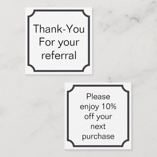 Carte de référence ou de fidélité pour des clients (Devant / Derrière)