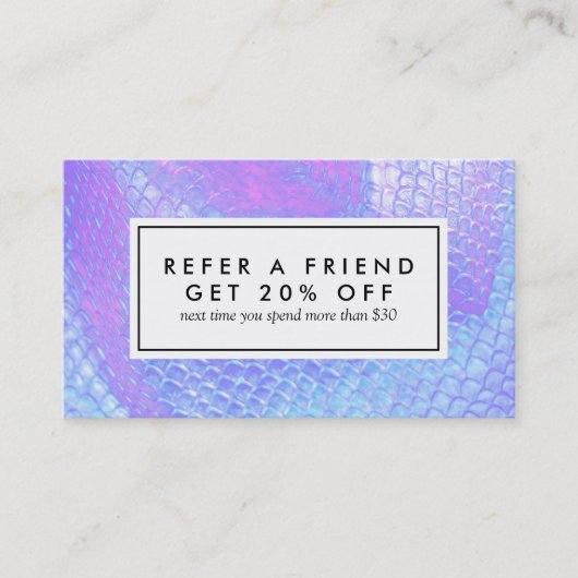 Carte de référence Pastel rose et lilas mermaid (Devant)