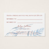 Carte de référence Peach and blue tropical (Dos)