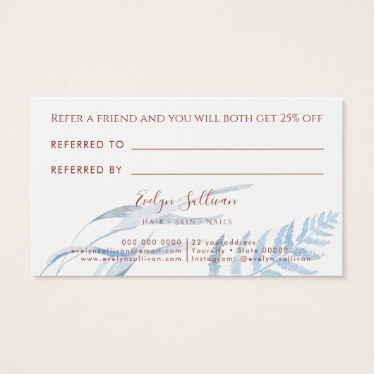 Carte de référence Peach and blue tropical (Dos)