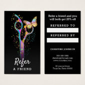 carte de référence pour ciseaux de coiffure (Devant & derrière)