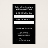 carte de référence pour ciseaux de coiffure (Dos)