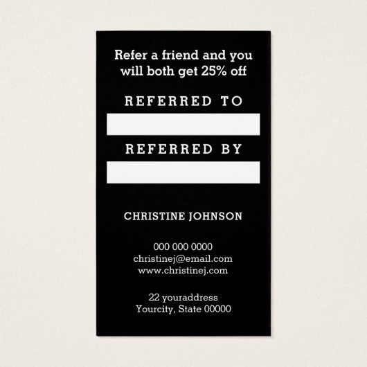 carte de référence pour ciseaux de coiffure (Dos)