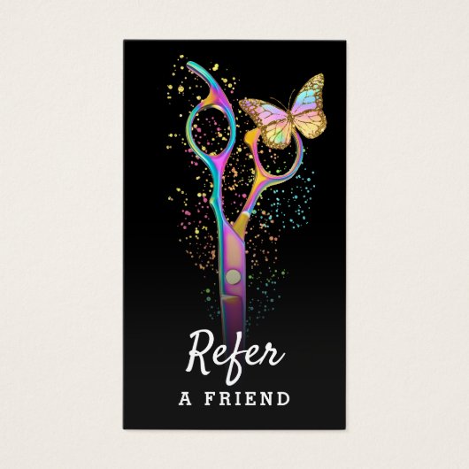 carte de référence pour ciseaux de coiffure (Devant)