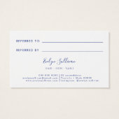 carte de référence pour encre bleue marbré (Dos)