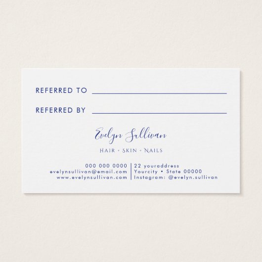 carte de référence pour encre bleue marbré (Dos)