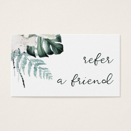 Carte de référence pour fleurs blanches émeraude (Devant)