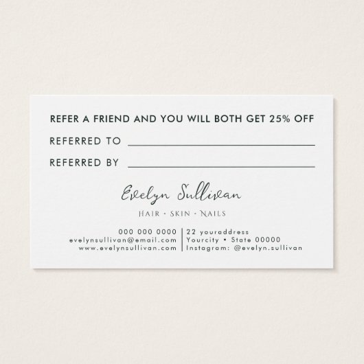 Carte de référence pour fleurs blanches émeraude (Dos)