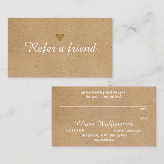 Carte de référence pour la loyauté moderne minimal (Devant / Derrière)