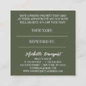 Carte de référence pour les amis de Noël (Dos)