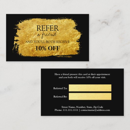 Carte de référence pour pinceau Gold Faux Foil (Devant / Derrière)