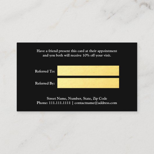 Carte de référence pour pinceau Gold Faux Foil (Dos)