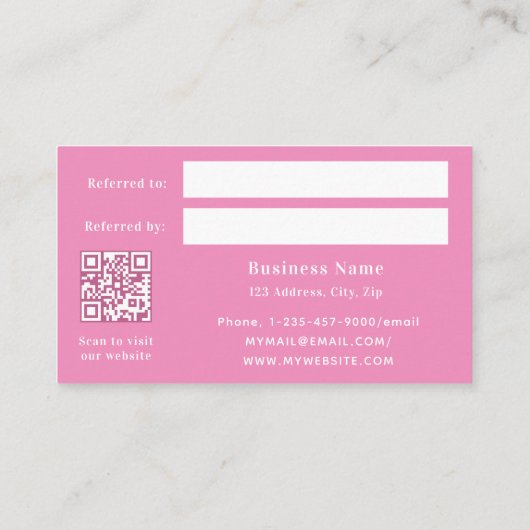 Carte de référence professionnelle à code qr blanc (Dos)