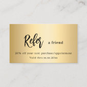 Carte de référence professionnelle de code qr or (Devant)