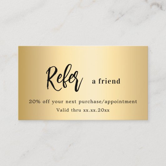 Carte de référence professionnelle de code qr or (Devant)