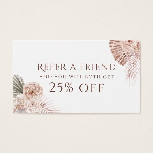 Carte de référence rose Boho (Devant)