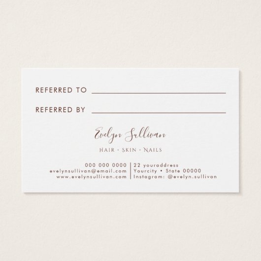 Carte de référence rose Boho (Dos)