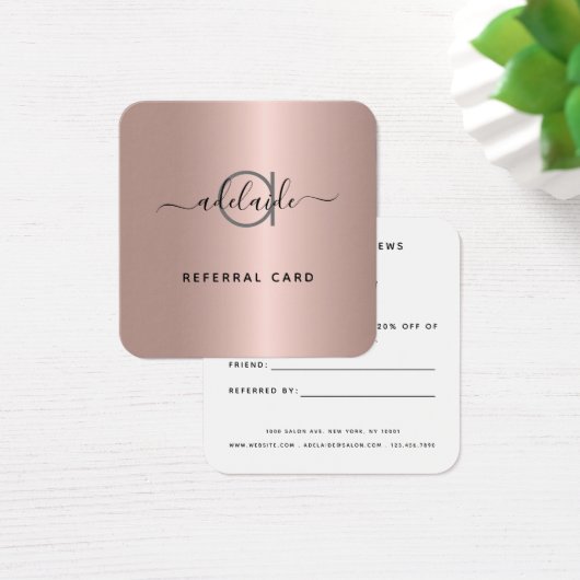 Carte de référence rose Gold Hair Stylist Maquilla (Bureau)